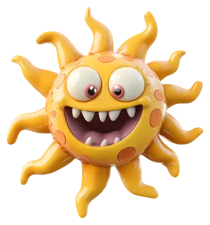 Smiling Sun Cartoon Illustration