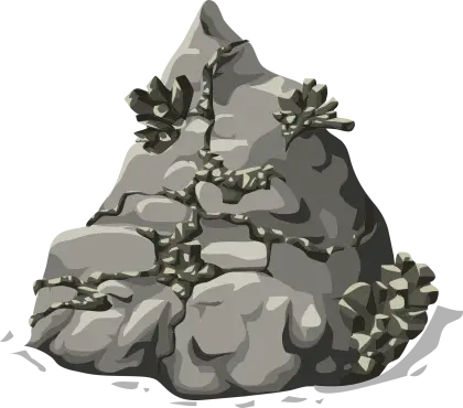 Pile of Gray Rocks with Moss Accents