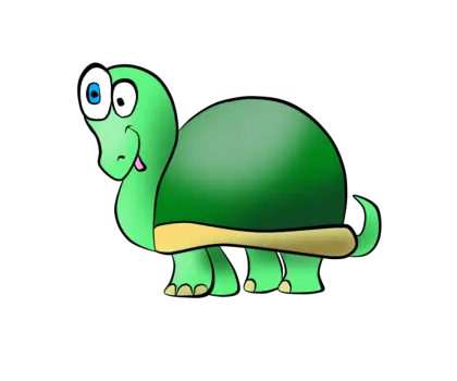 Cute Cartoon Turtle Illustration in Green