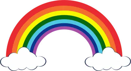 Rainbow with Clouds Cartoon Design