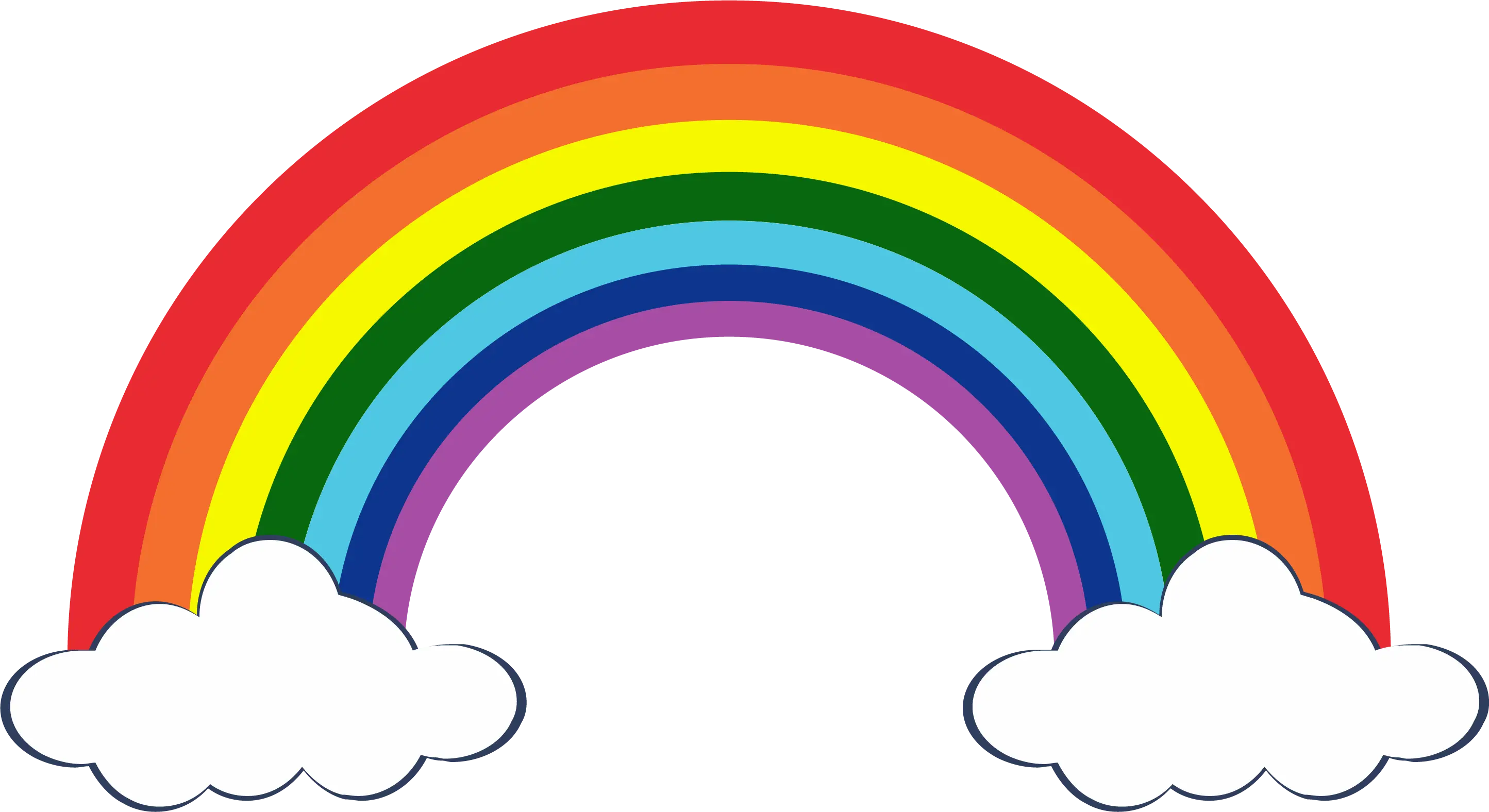 Rainbow with Clouds Cartoon Design
