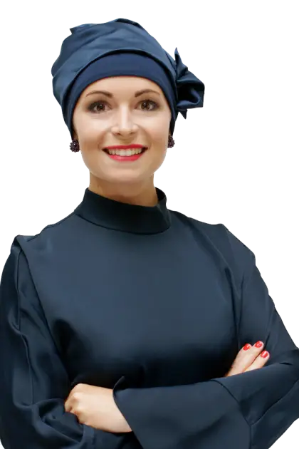 Stylish Woman in Elegant Navy Outfit