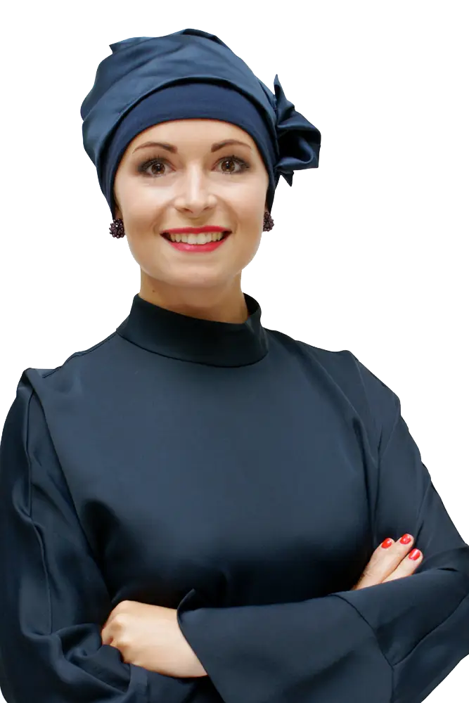 Stylish Woman in Elegant Navy Outfit