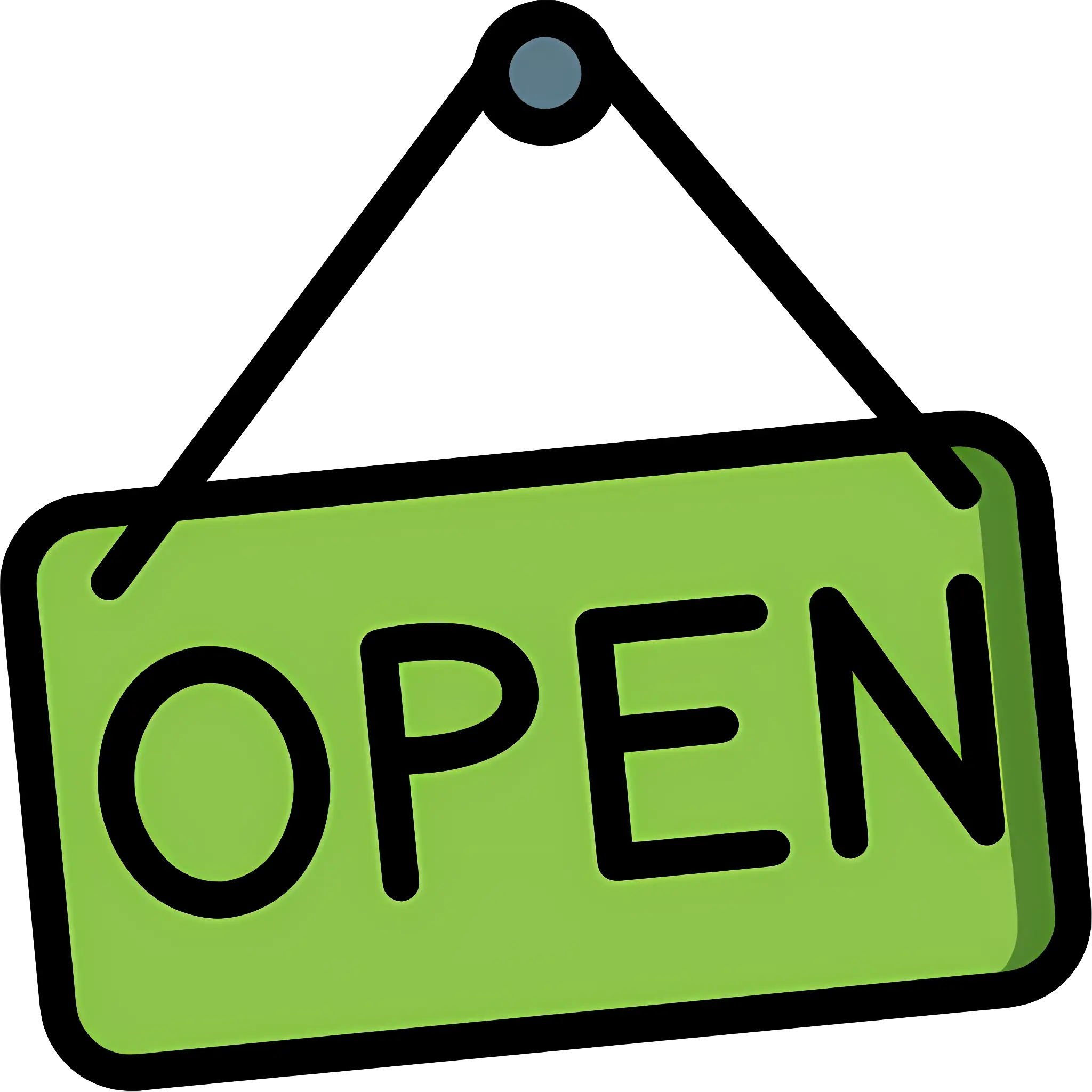 Open Green Signboard Icon