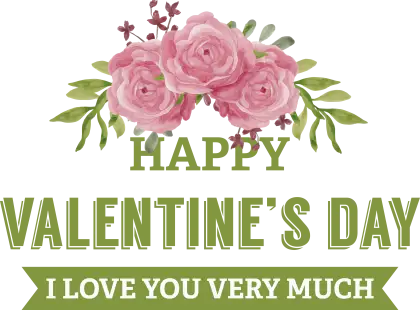 Happy Valentine&#039;s Day Card with Floral Design
