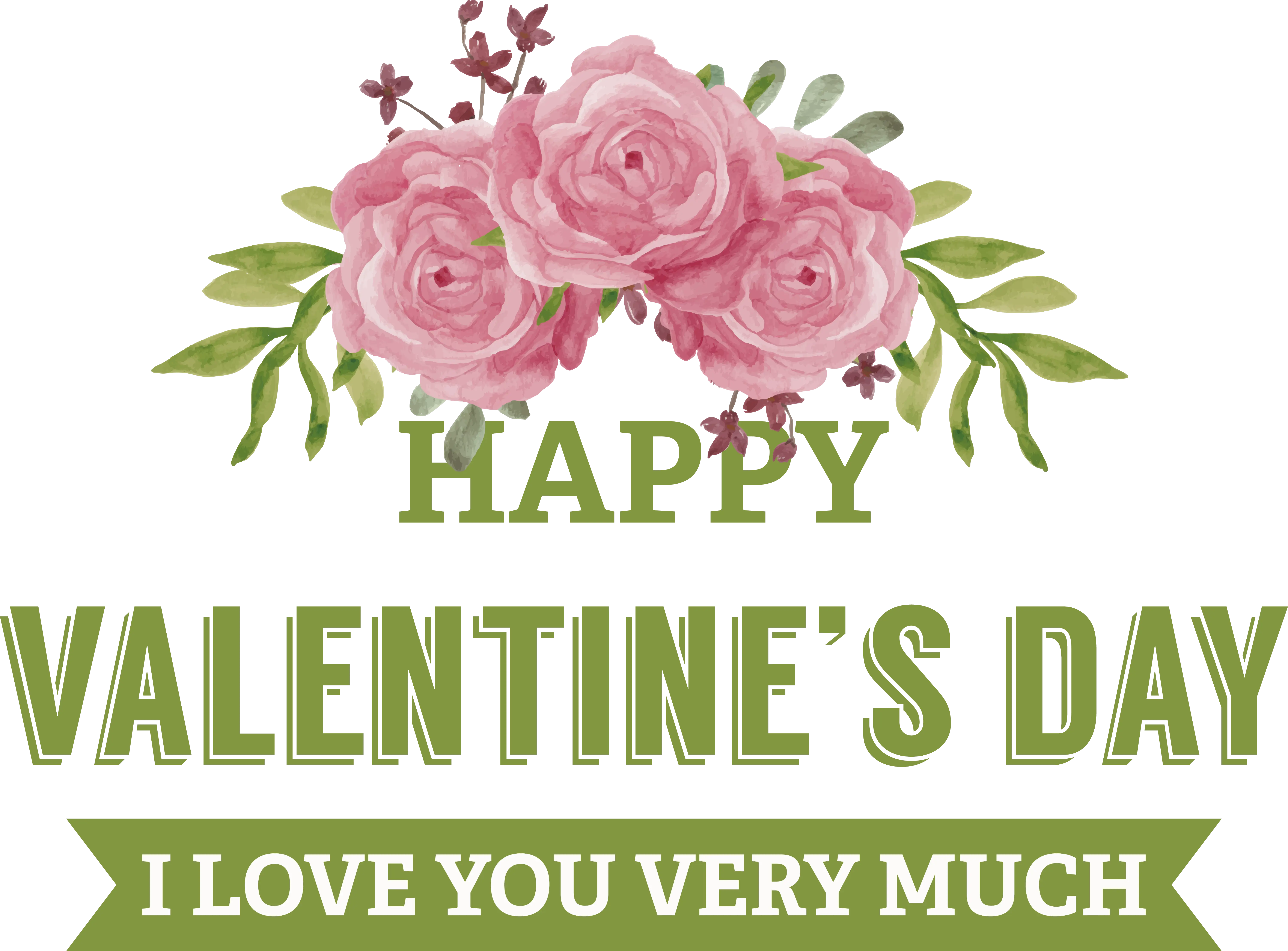 Happy Valentine's Day Card with Floral Design