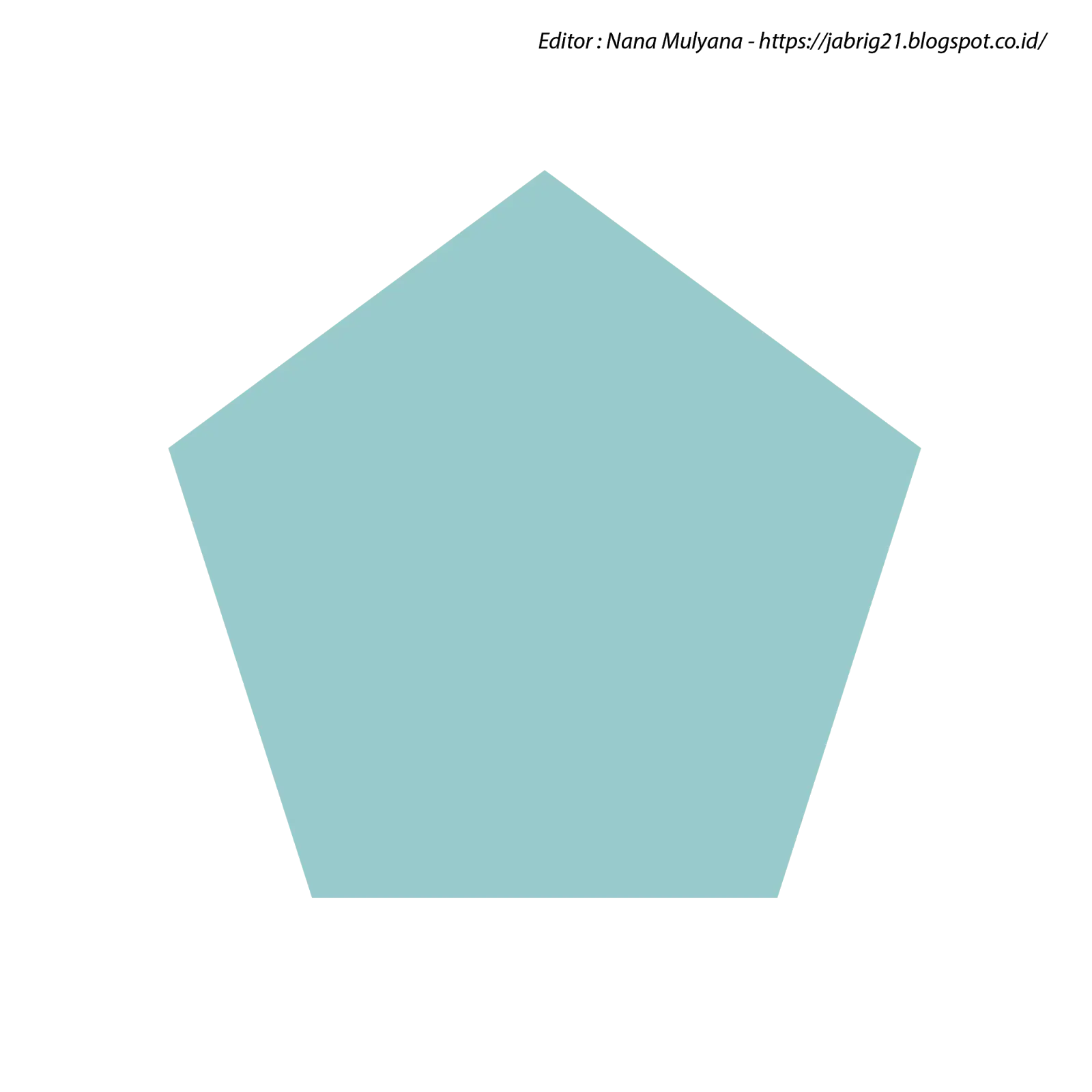 Blue Pentagon Geometric Shape