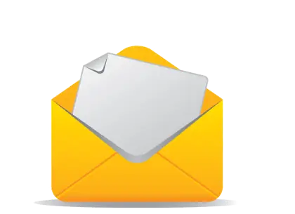 Yellow Envelope with a Letter Illustration