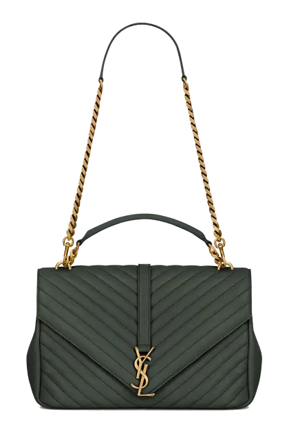 Black Handbag with Gold Chain