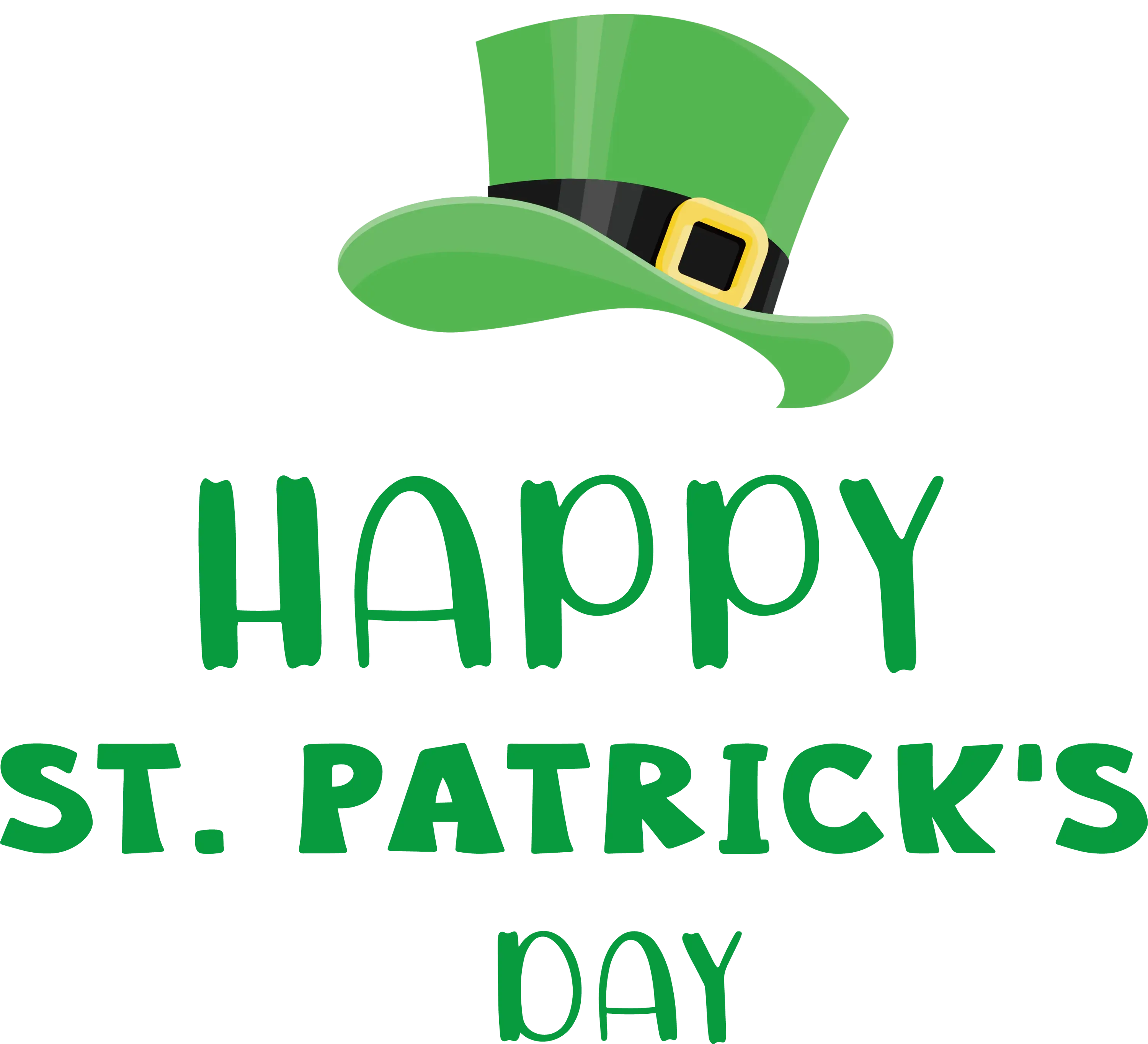 Happy St. Patrick's Day with Green Hat Design