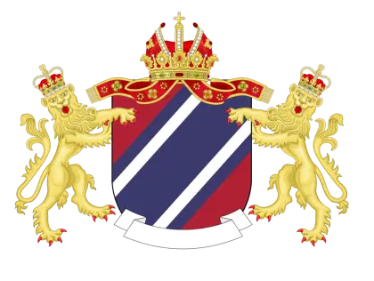 Royal Coat of Arms with Crown and Lions Illustration