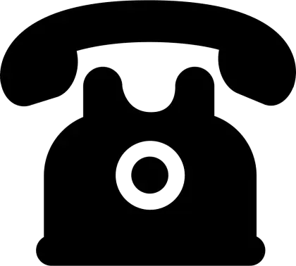 Black Telephone Symbol in Retro Style