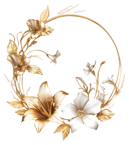Elegant Gold Floral Wreath