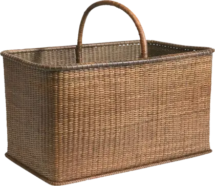 Rectangular Woven Basket with Handle