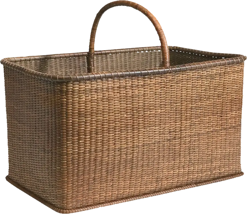 Rectangular Woven Basket with Handle
