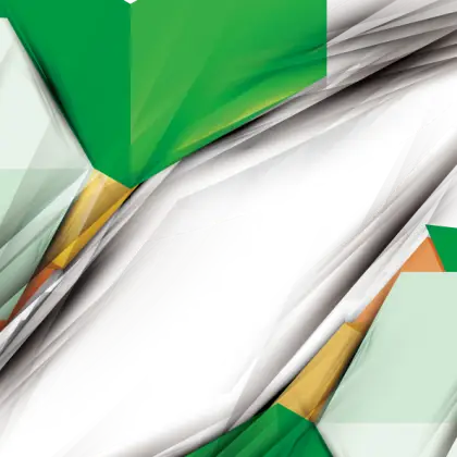 Green and Orange Abstract Shapes