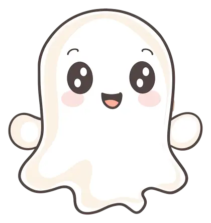 Happy Smiling Cartoon Ghost for Halloween