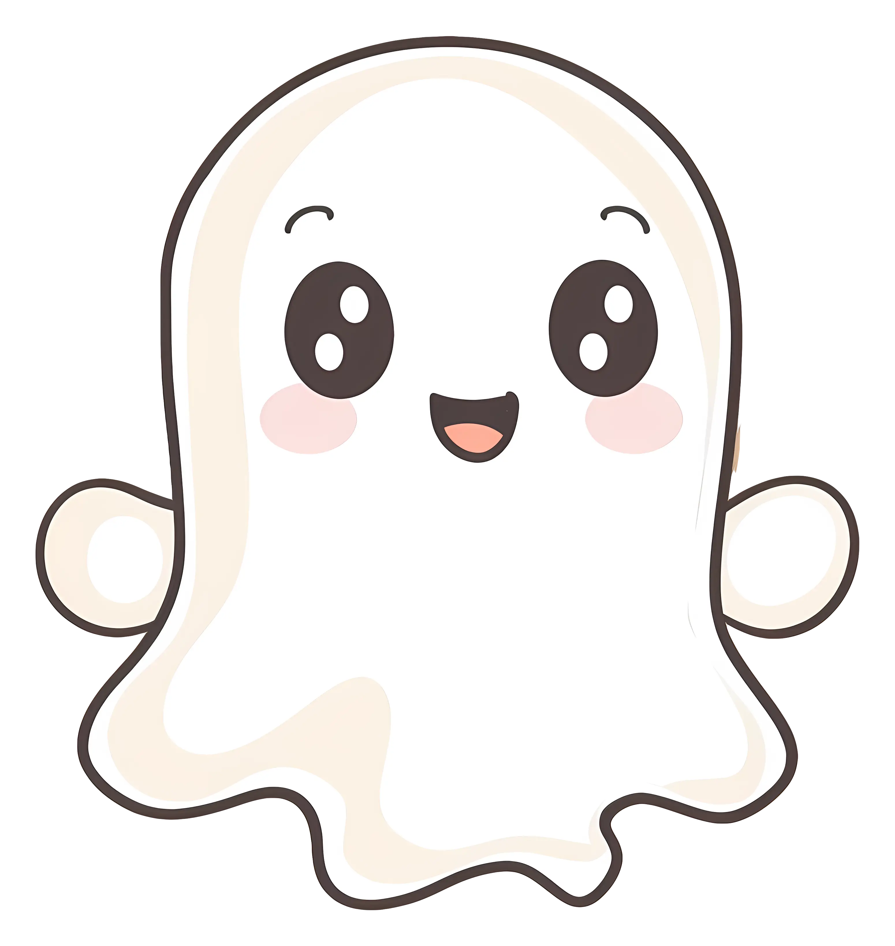 Happy Smiling Cartoon Ghost for Halloween