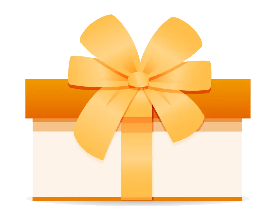Bright Orange Gift Box with Cheerful Bow