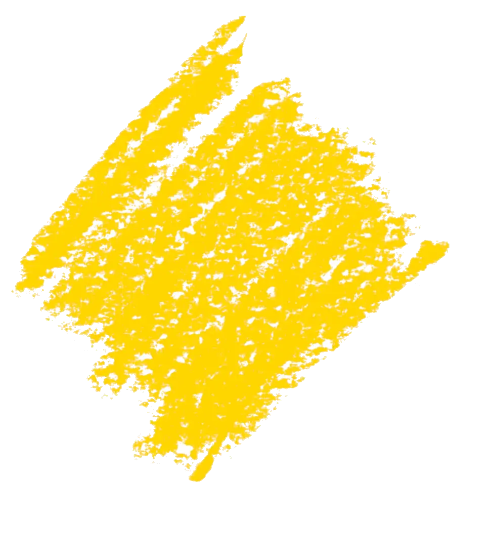 Yellow Crayon Stroke on Transparent Background