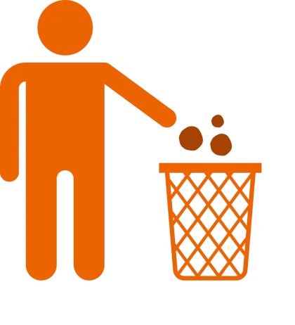 Trash Bin Icon with Person