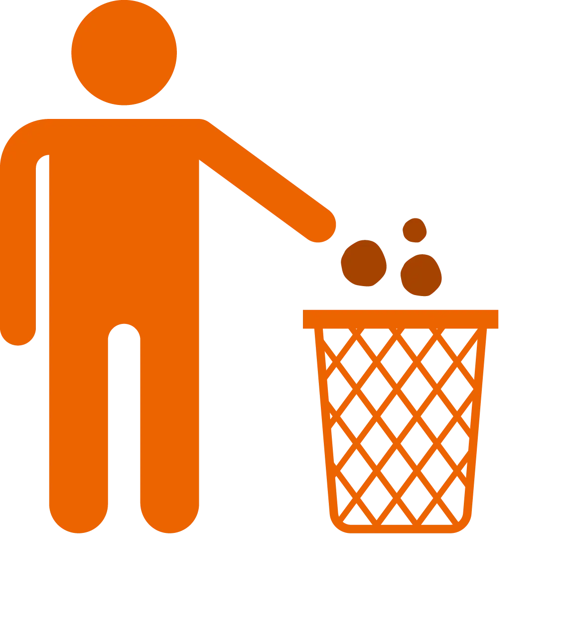 Trash Bin Icon with Person