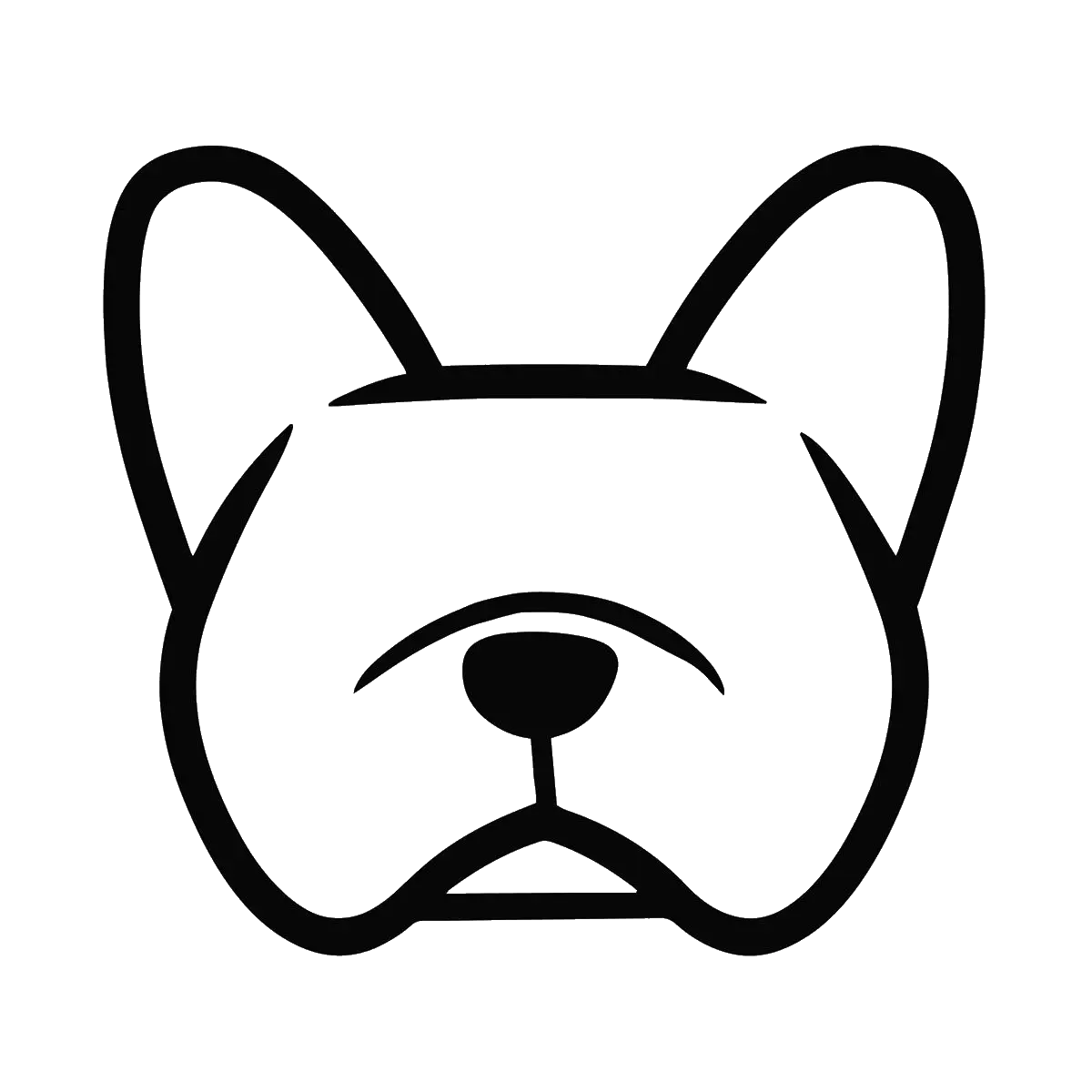Black Outline of a Dog Face