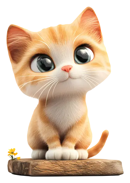 Adorable Cute Kitten Illustration