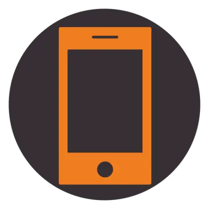 Orange Mobile Phone Icon