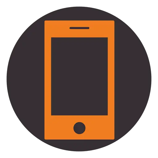 Orange Mobile Phone Icon