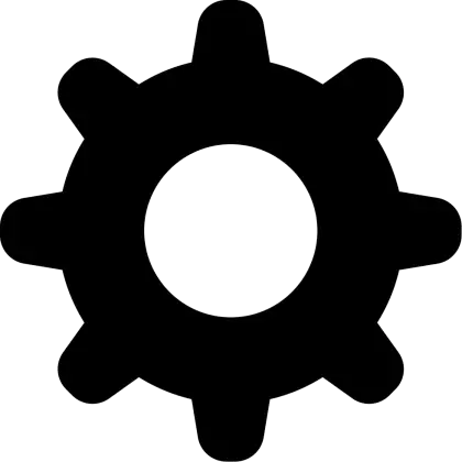 Black Gear Wheel Silhouette