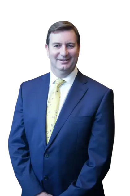 Man in Blue Suit with a Yellow Tie