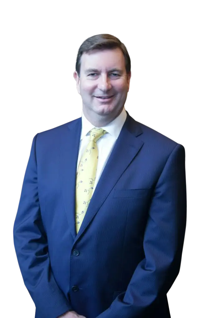 Man in Blue Suit with a Yellow Tie