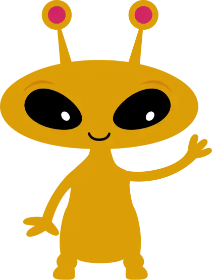 Cute Yellow Alien Cartoon Character