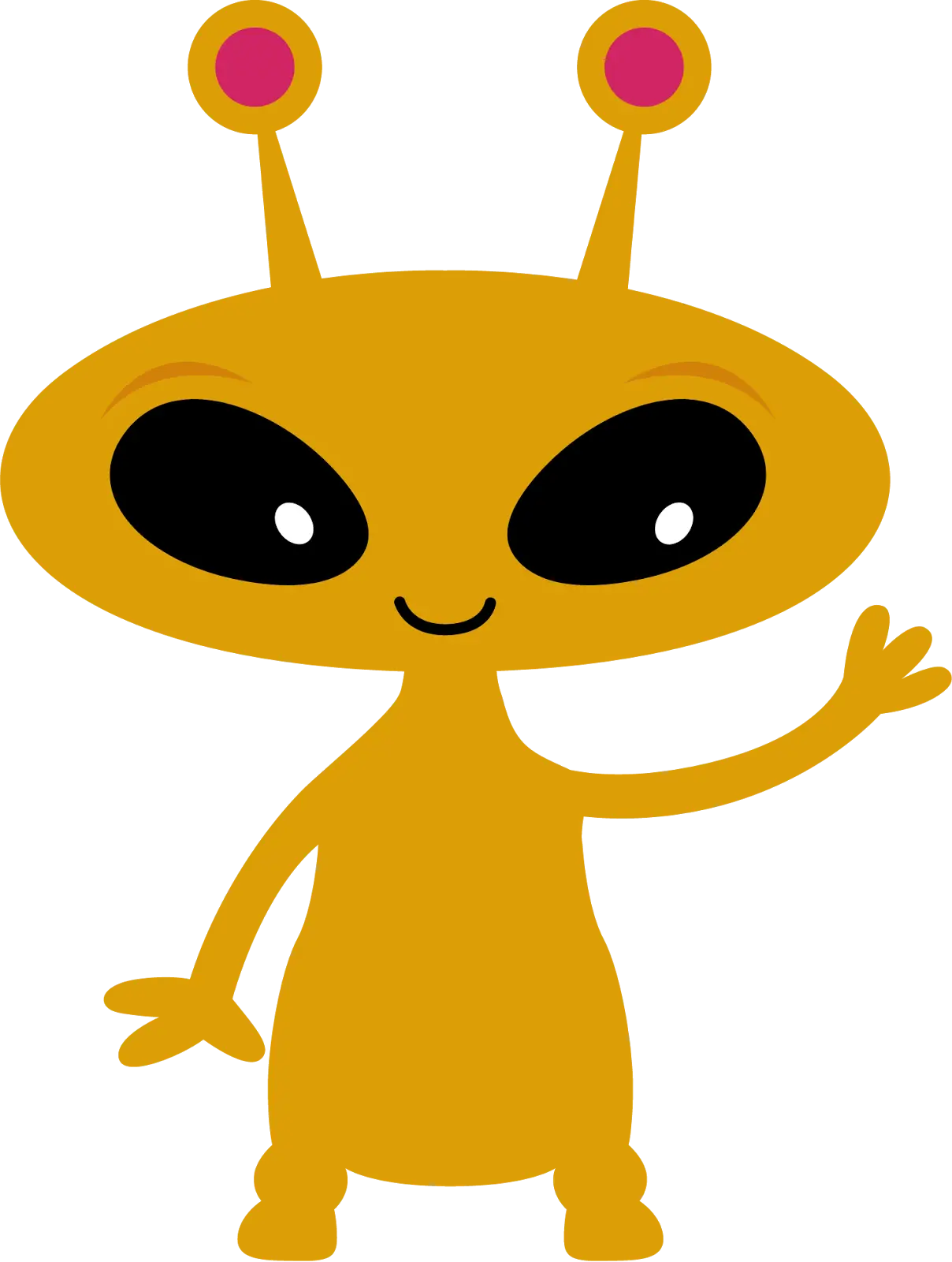Cute Yellow Alien Cartoon Character
