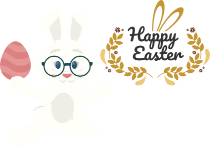 Happy Easter Bunny with Egg Illustration