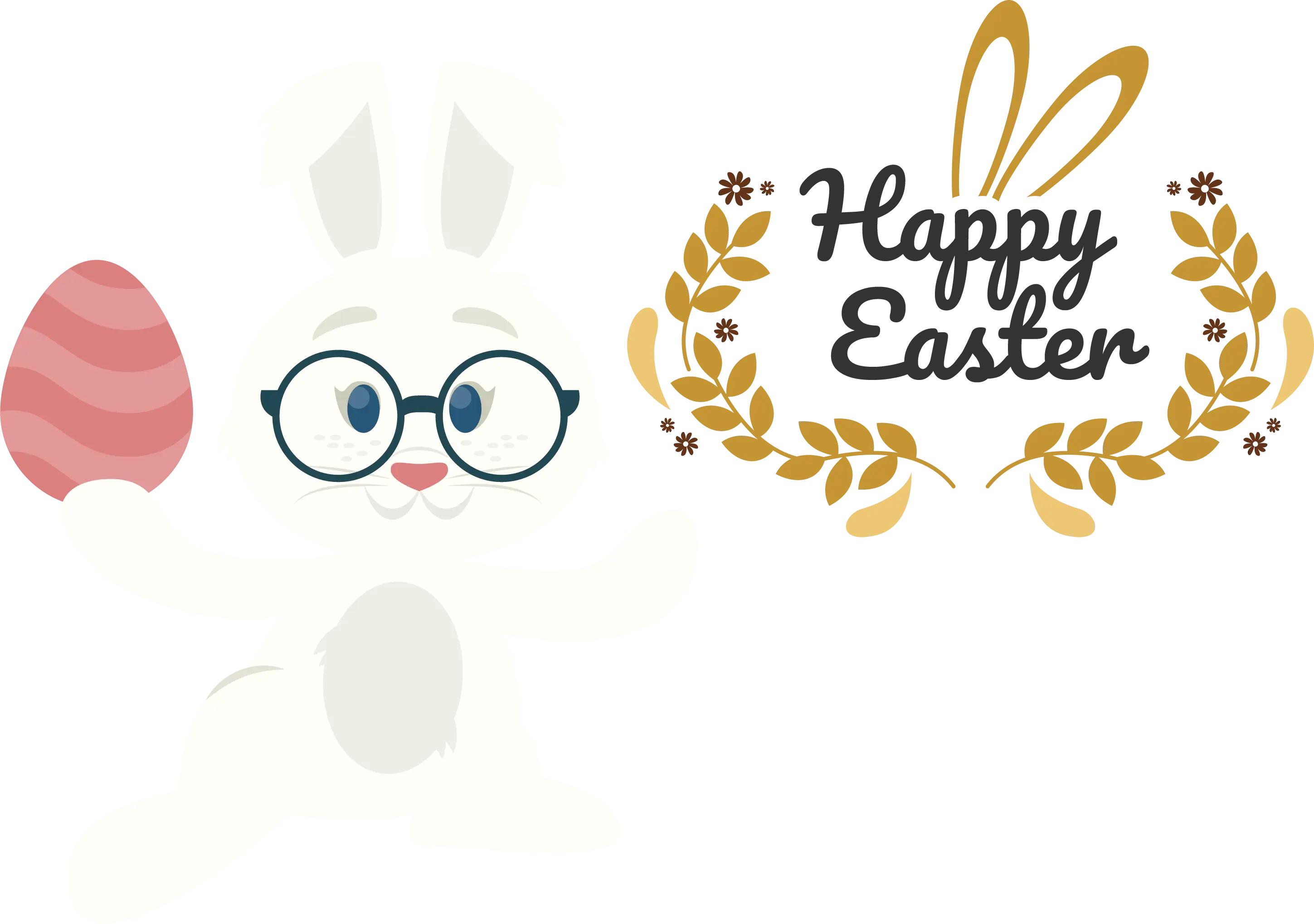 Happy Easter Bunny with Egg Illustration