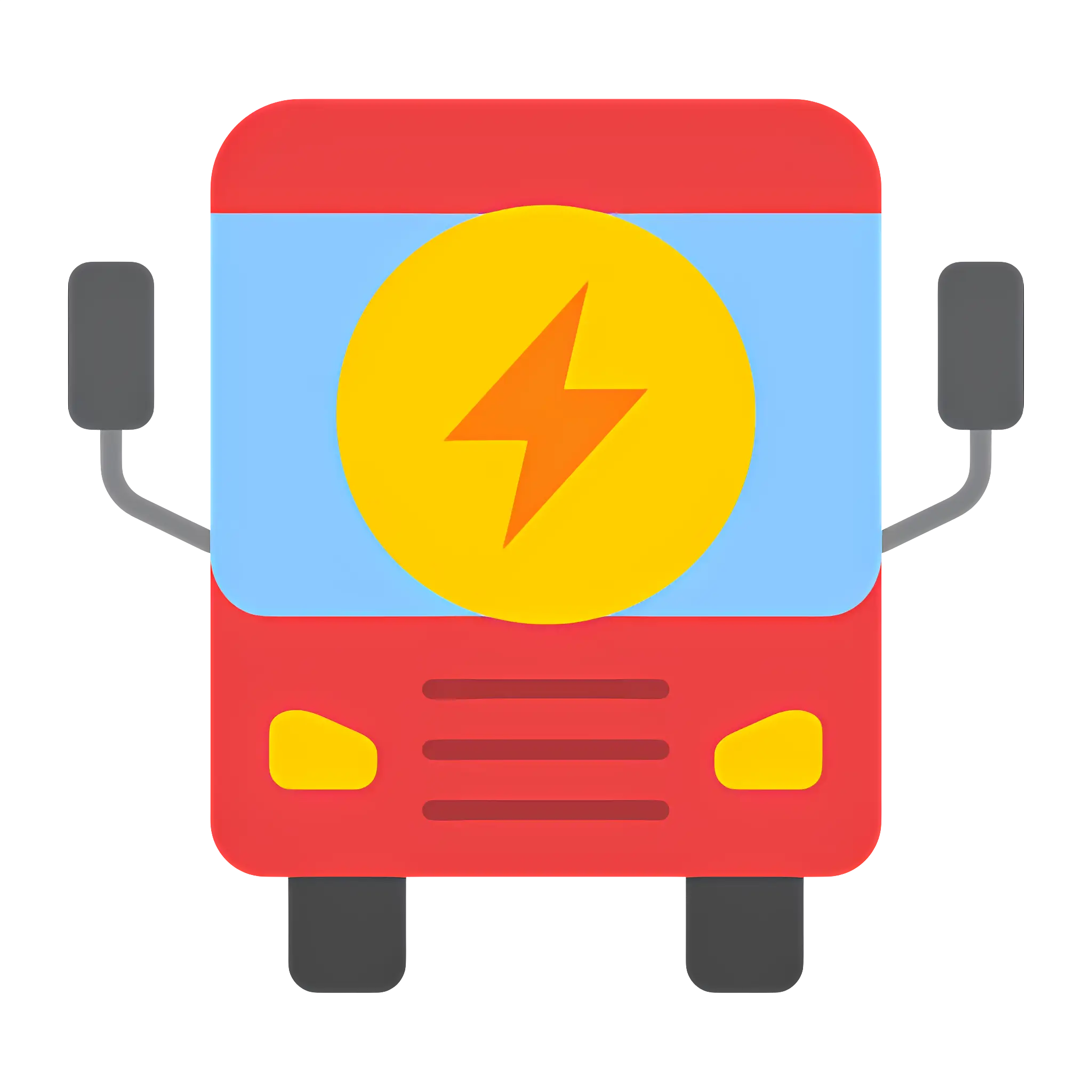 Red Eco-Friendly Electric Bus Illustration
