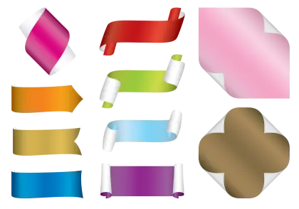 Colorful Decorative Ribbons and Banners