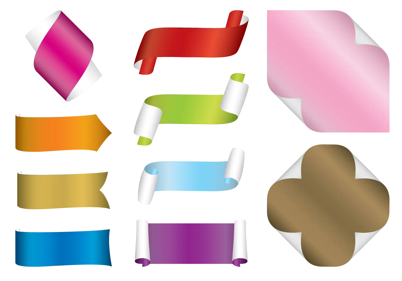 Colorful Decorative Ribbons and Banners