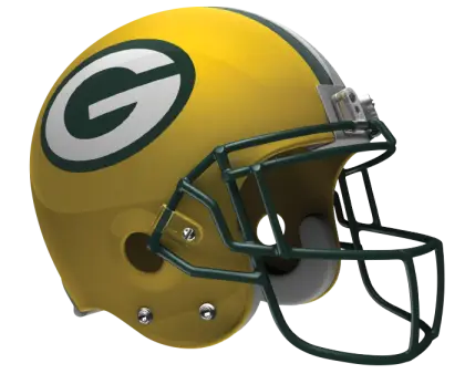 Yellow Football Helmet with Green Logo