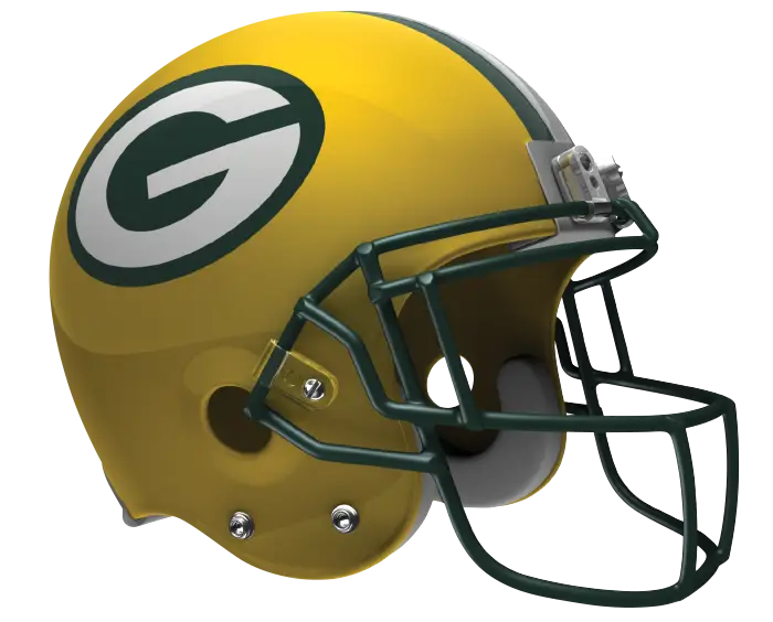 Yellow Football Helmet with Green Logo