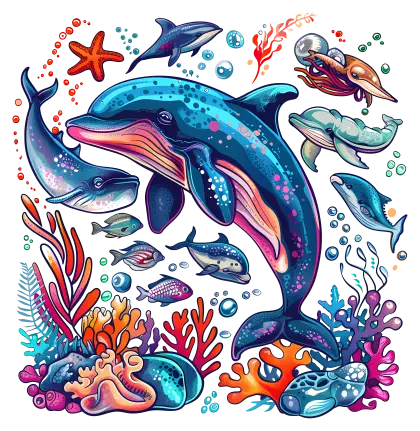 Colorful Marine Life Illustration
