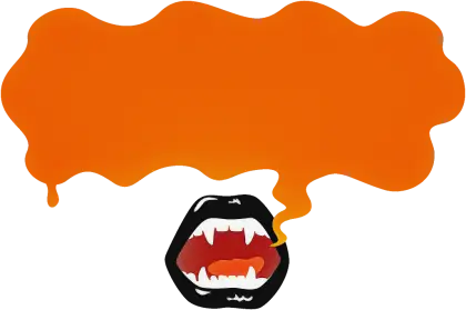 Vampire Mouth with Speech Bubble