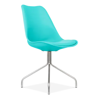 Modern Turquoise Chair with Metal Base