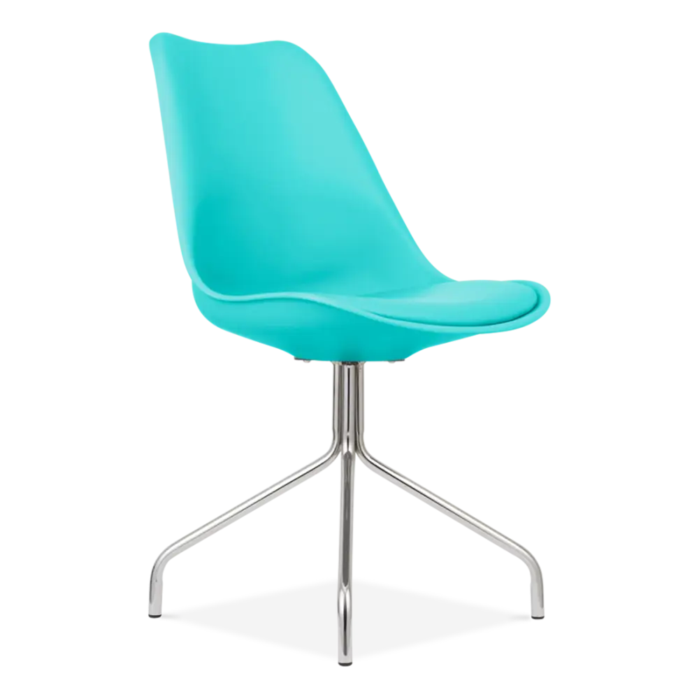 Modern Turquoise Chair with Metal Base