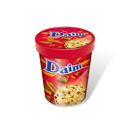 Daim Ice Cream in Red Container