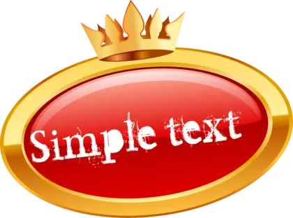 Red Oval Badge with Crown