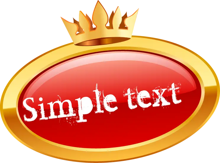 Red Oval Badge with Crown