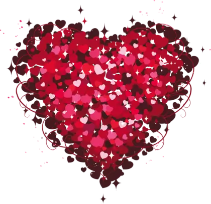 Red Heart-Shaped Cluster Design